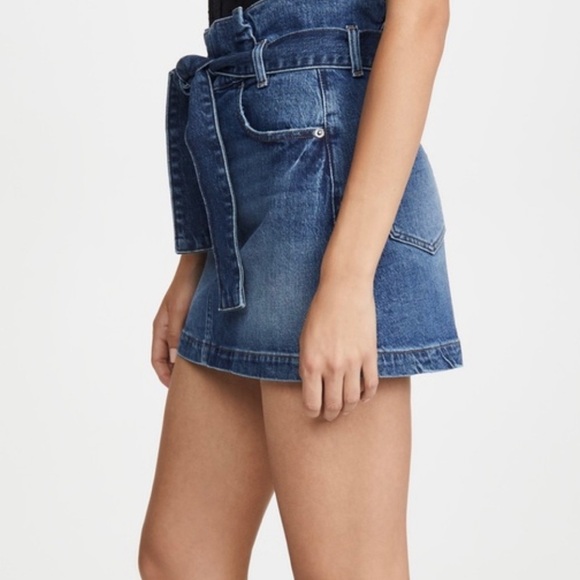 Frame Belted Pleated Mini Skirt  In Myrtle - Picture 1 of 14
